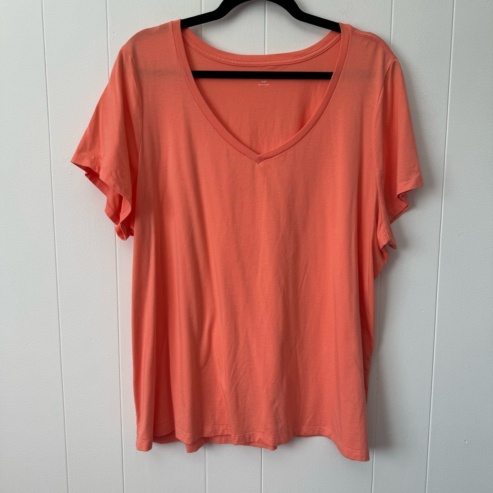 LANE BRYANT Coral Short Sleeve Tee